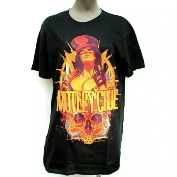 New 2014 MENS Motley Crue Concert Graphic Skull T-Shirt Large - Picture 1 of 2